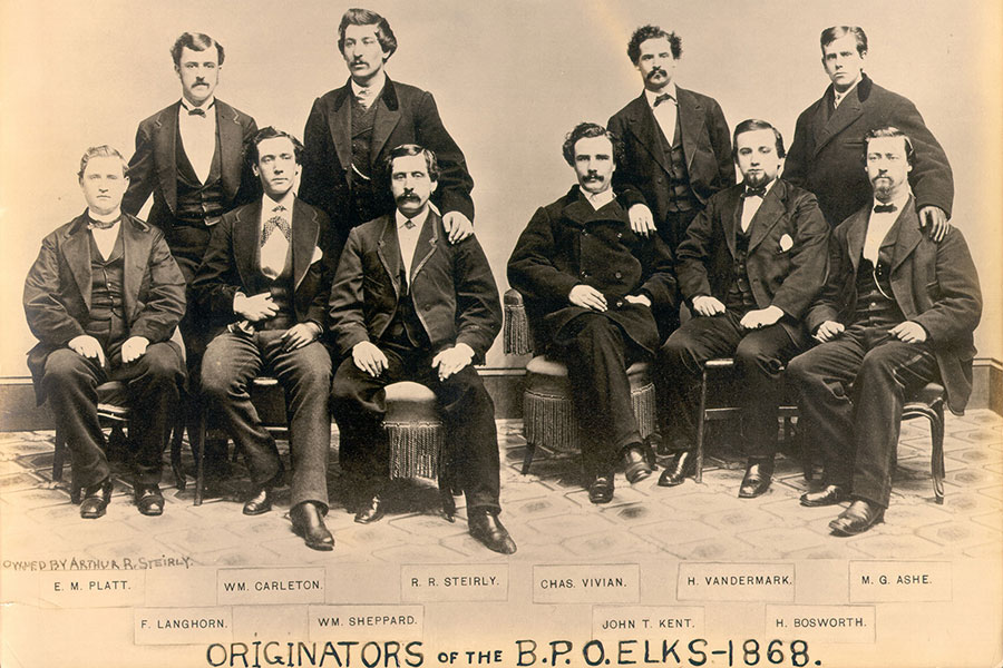 Ten of the fifteen originators of the BPO Elks, circa 1868