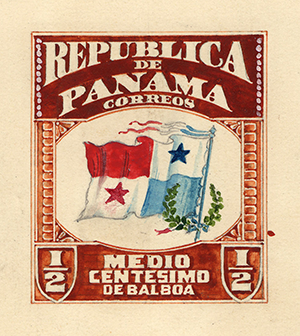 1/2c Panamanian National Flag artist's model, 1906