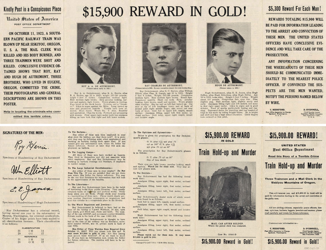 $15,900 Reward in Gold!- Wanted poster for the brothers