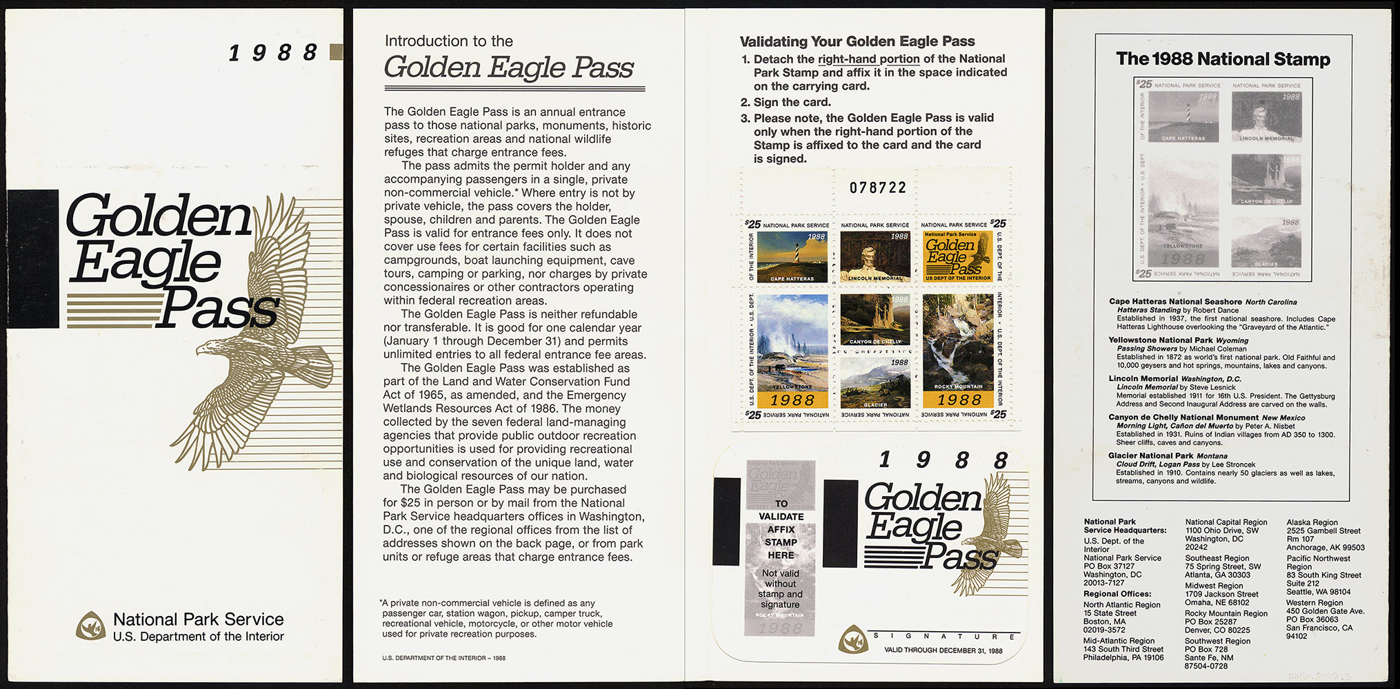 Four pages of the Golden Eagle Pass