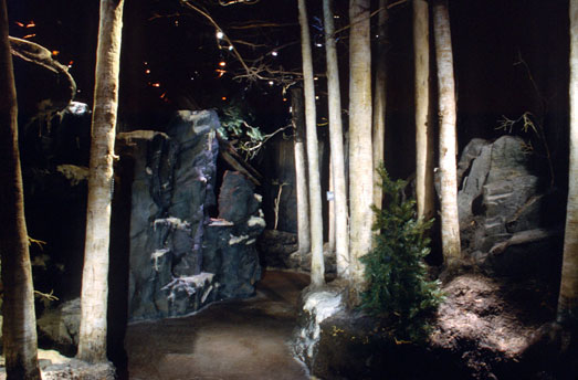simulated forest in an exhibit