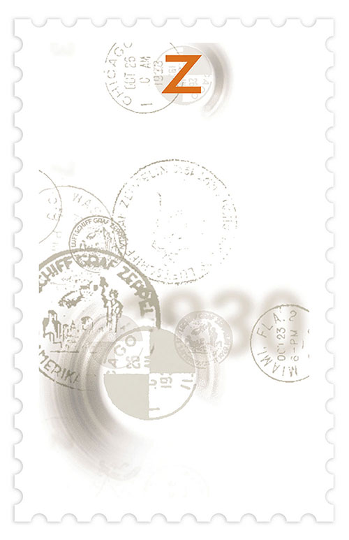 Z with stamp cancelation marks