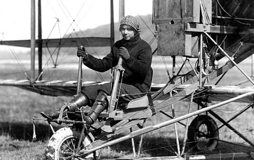 Pilot Ruth Law seated in an aircraft