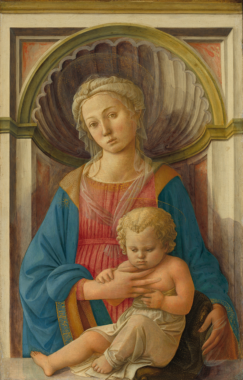 Pintura tempora de la Virgen y el Niño