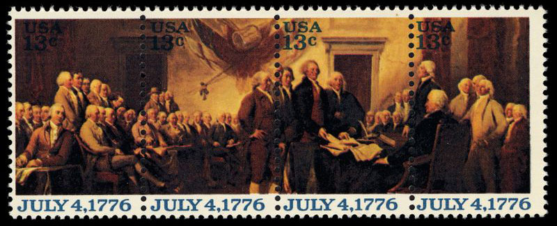 Four Jully 4, 1776 stamps