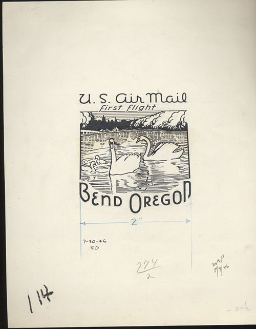 Contract Airmail artwork: U.S. Airmail First Fight, Bend, Oregon