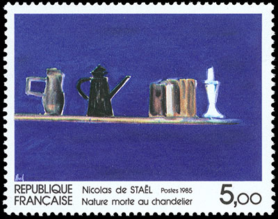 Nicholas de Stael painting on a French stamp