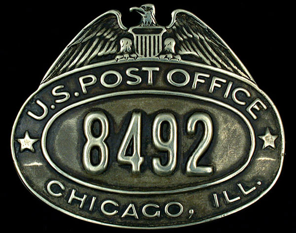 Badge of service with a carrier's badge number