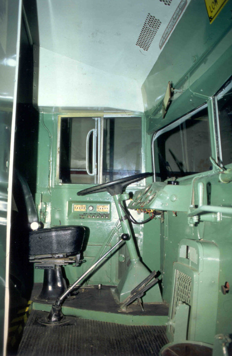 Bus interior, driver seat