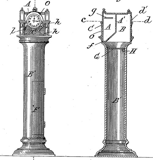 Illustration of a mailbox with a clock