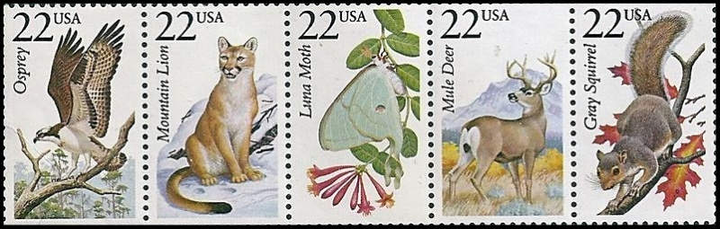 Five wildlife stamps