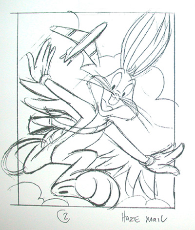 Bugs Bunny stamp preliminary artwork