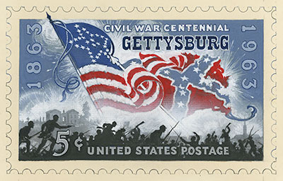 5¢ Gettysburg stamp art