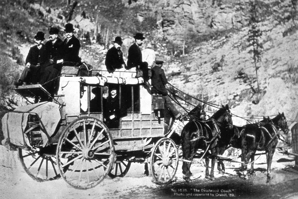 Private stagecoach carrying mail
