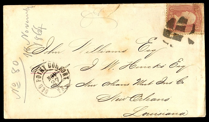 Enveloppe confédérée à la Nouvelle-Orléans