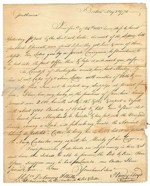 British loyalist letter