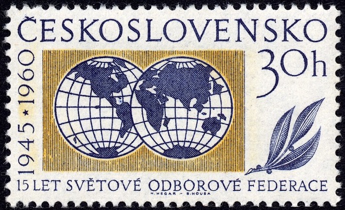 30h World Federation of Trade Unions stamp