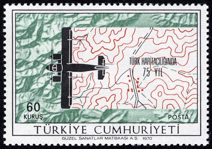 60k Plane and Aerial Mapping Survey stamp