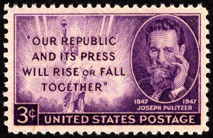 3-cent Joseph Pulitzer stamp