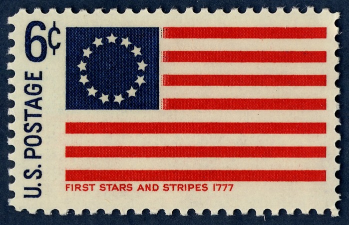 Congress adopts the Stars and Stripes, June 14, 1777