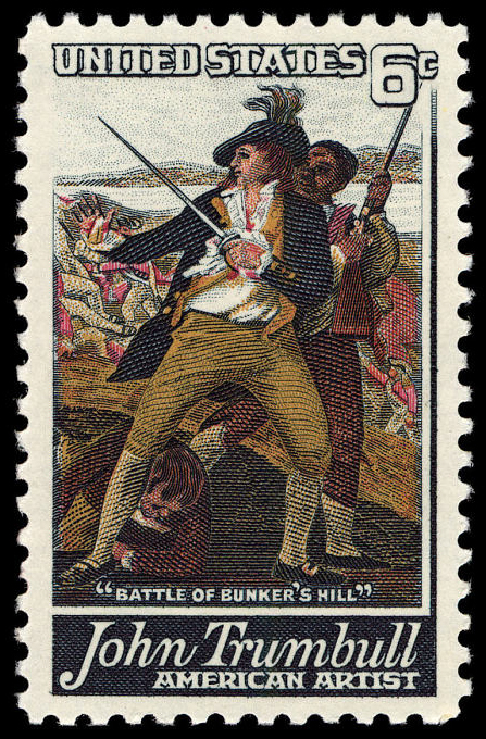 Timbre Bataille de Bunker Hill de Trumbull de 6 cents