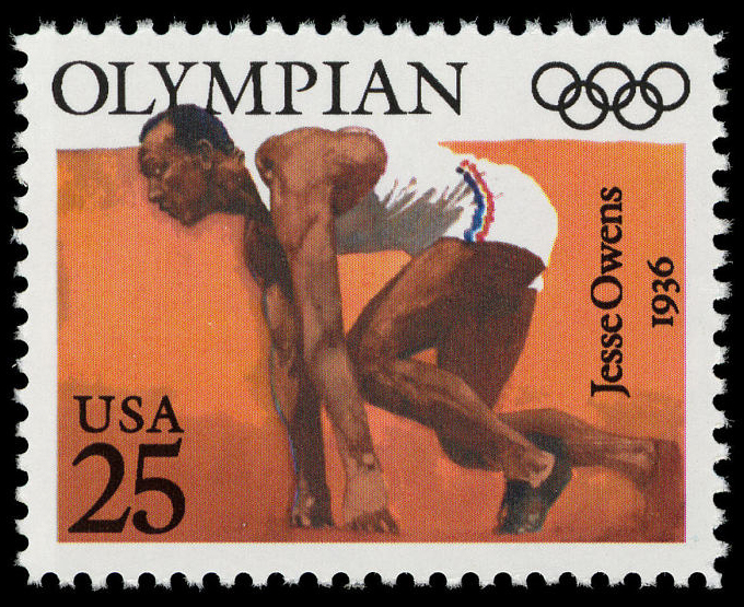 Estampilla de 25 centavos de Jesse Owens
