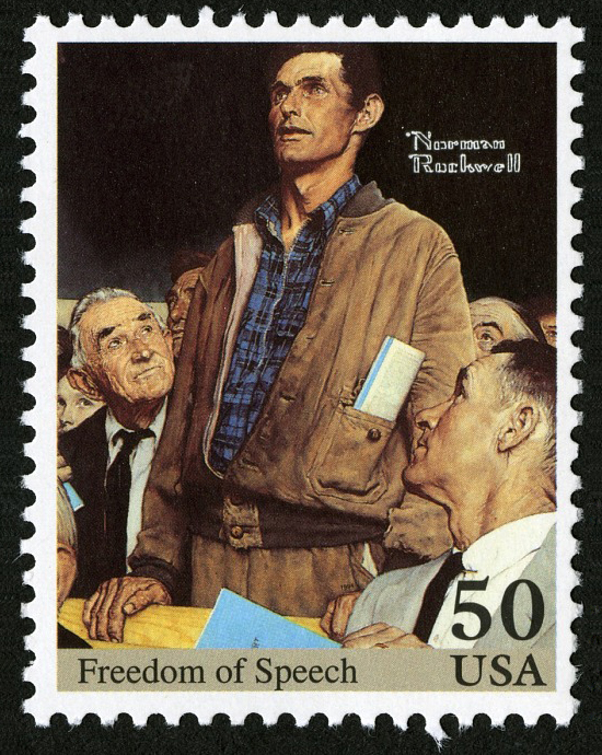 50-cent Freedom of Speech stamp