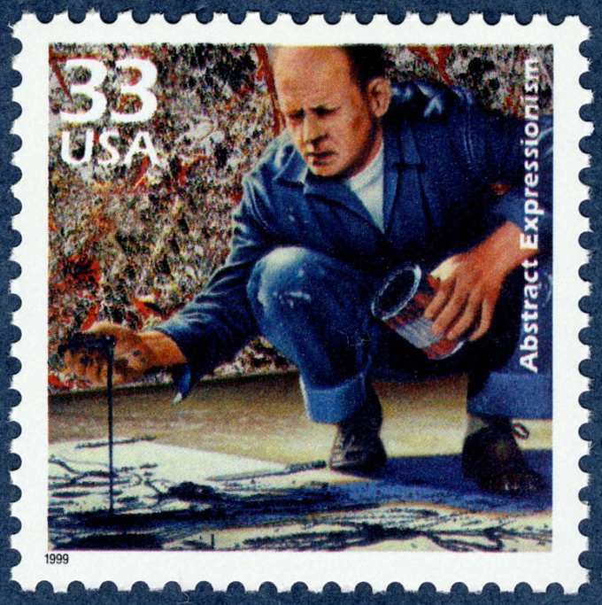 La estampilla Jackson Pollock de 33 centavos