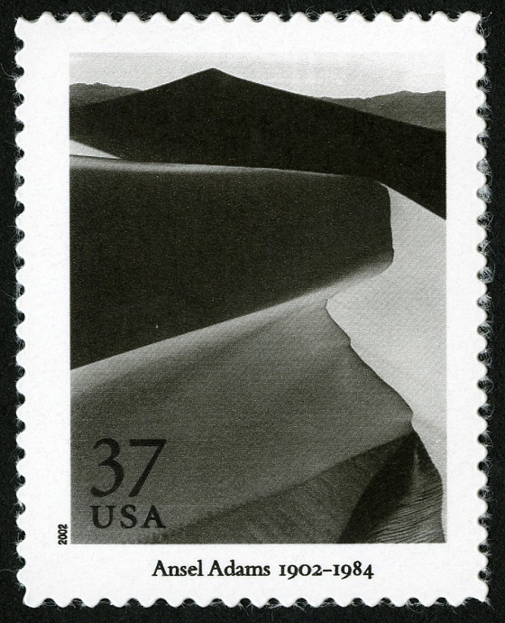 timbre de dunes de sable, lever du soleil de 37 centimes