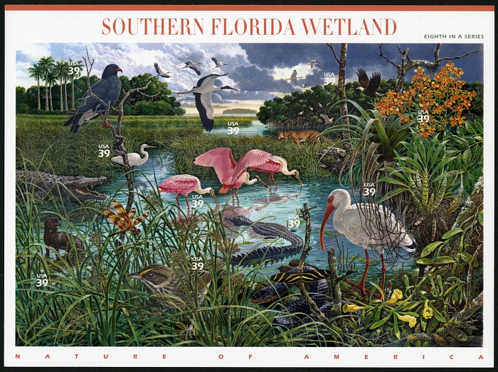 39-cent Southern Florida Wetland pane of ten