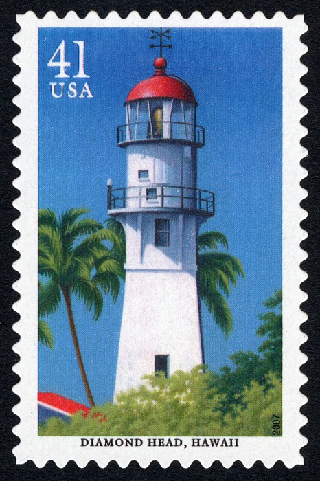 stamp featuring the Diamond Head Lighthouse
