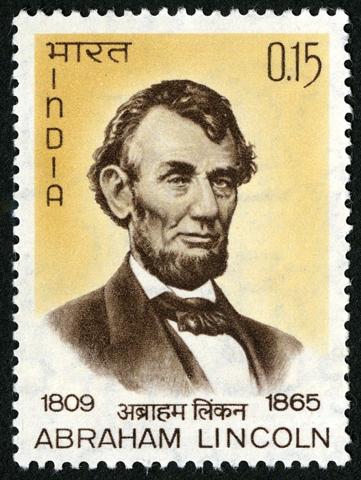 15p Death Centenary of Lincoln stamp, India