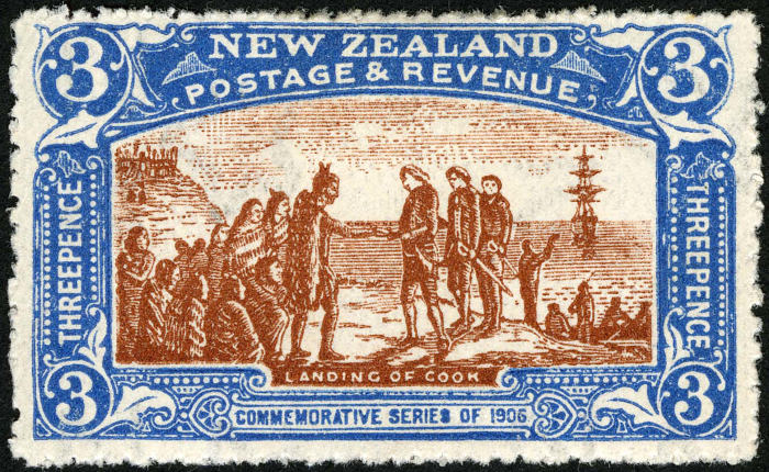 3p Landing of Captain Cook stamp