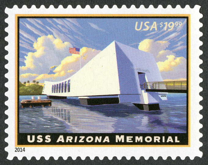 Stamp featuring USS Arizona Memorial