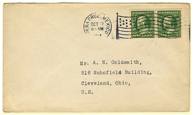 1-cent Franklin Coil Pair on cover