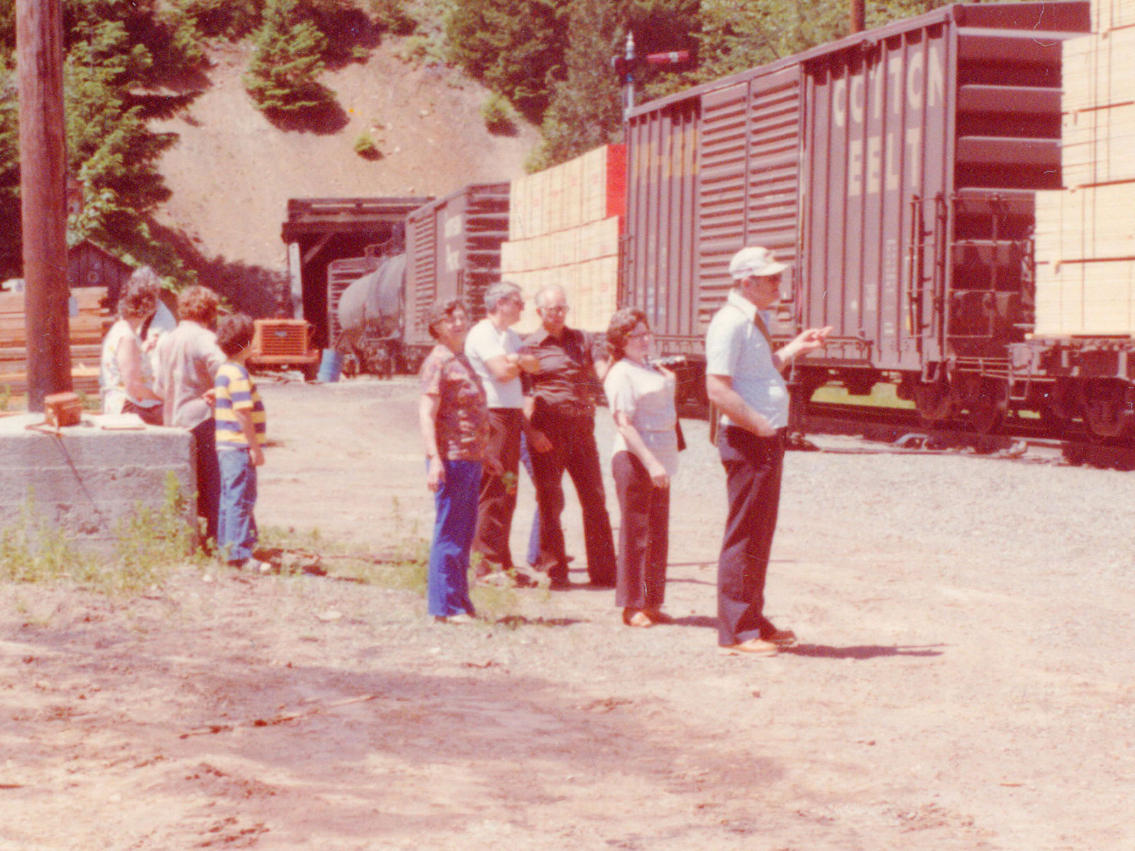 group from the Southern Oregon Philatelic Society visiting the Tunnel 13 site