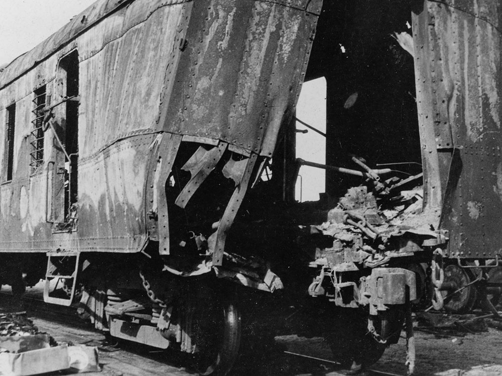 Train 13’s mail car destroyed by explosion