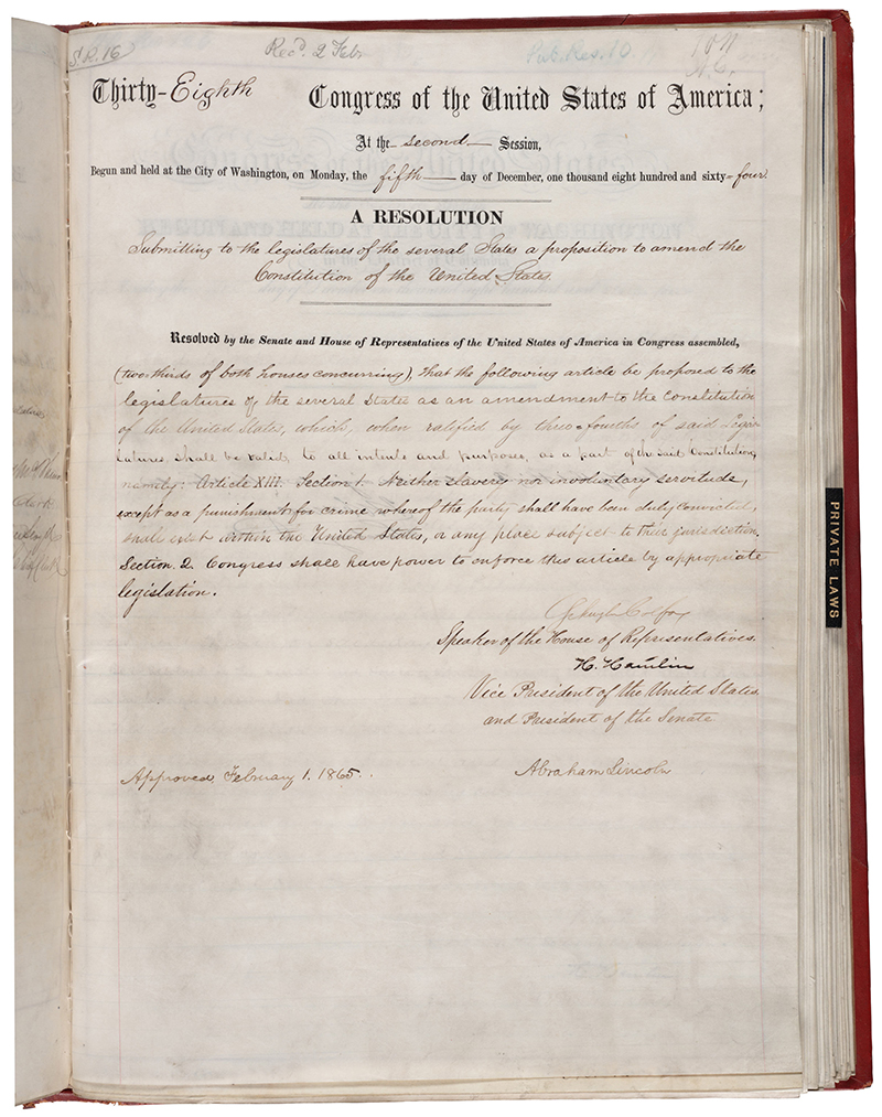 13ª Enmienda a la Constitución de los EE. UU.