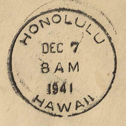 Pearl Harbor cover postmark