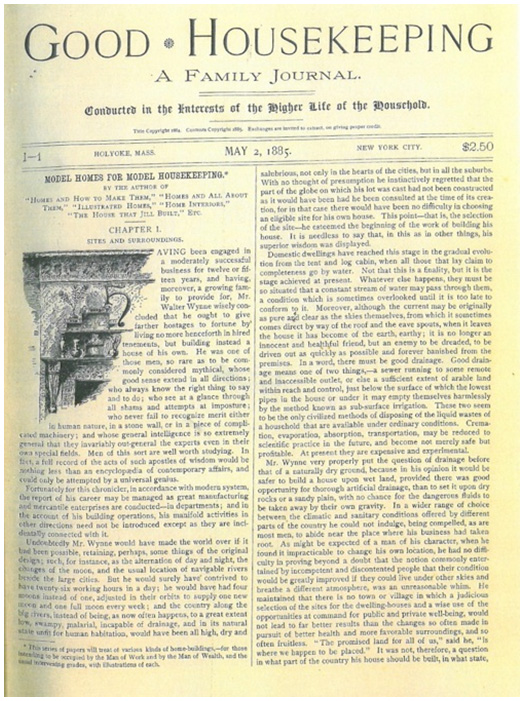 Good Housekeeping, page 1, May 2, 1885