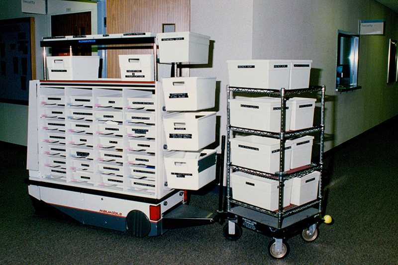 Mail Mobile, used to deliver mail internally at State Farm, c. 1978