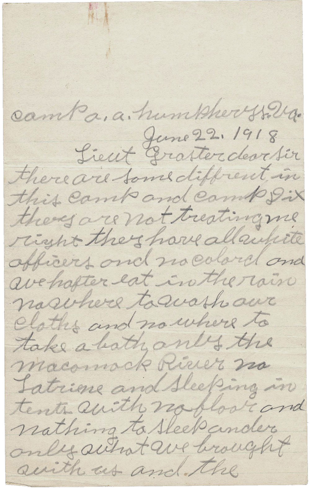 one-page handwritten letter