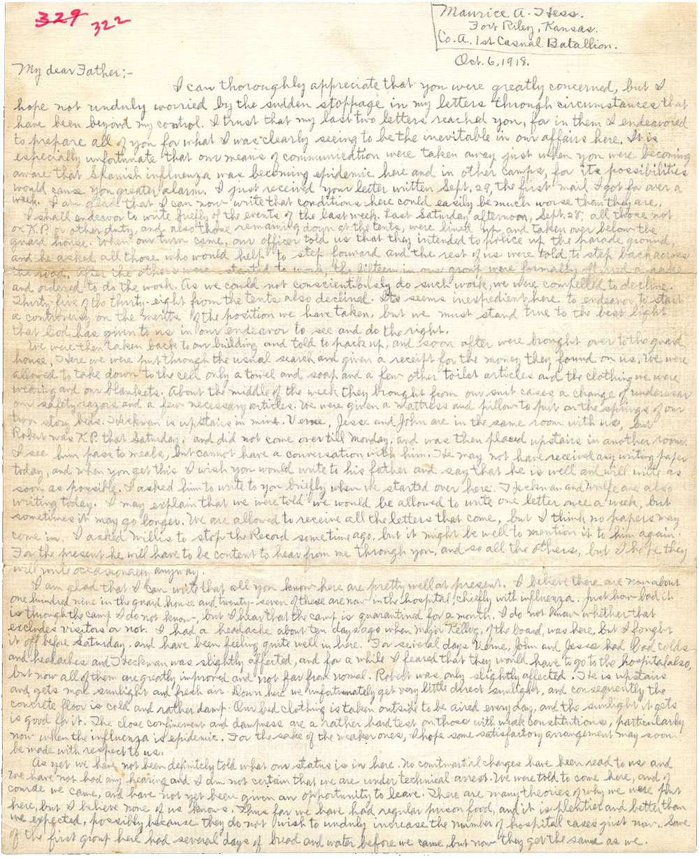 one page hand-written letter