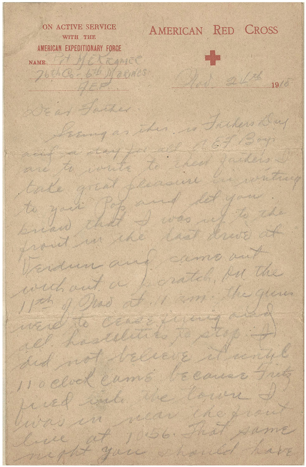 one page of a hand-written letter