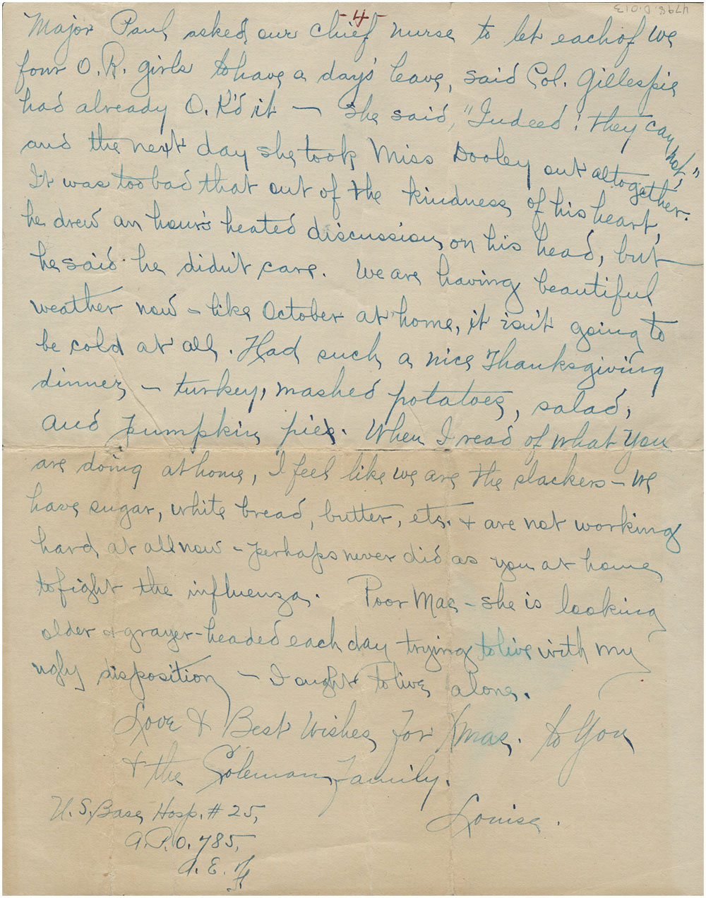 one page of a hand-written letter