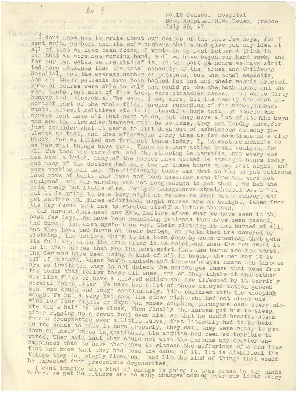 one page of a typed letter