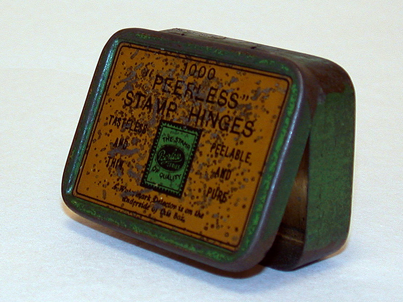 a Peerless stamp hinges container