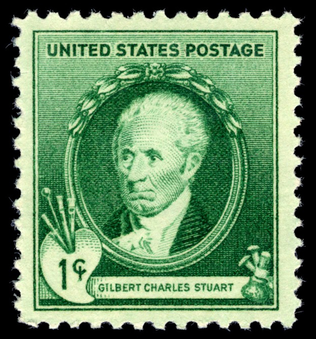 1-cent Gilbert Stuart stamp