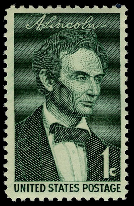 Timbre de 1 cent Abraham Lincoln