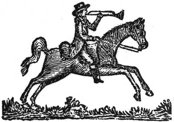 Print of a post rider on horseback